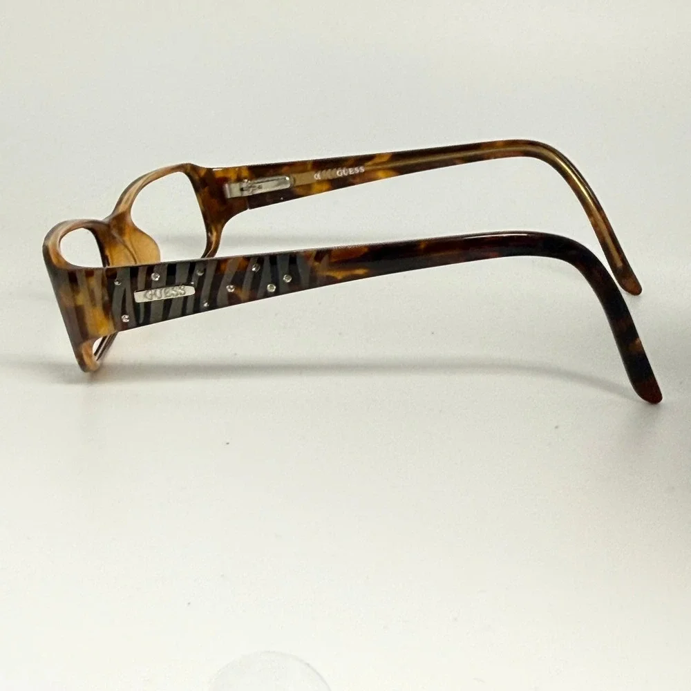 Guess GU 1564 TO Tortoise Shell Eyeglasses Rhinestone Zebra Accent 52-16-135